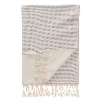 Bolu Hammam Towel light grey & natural white, 50% bamboo & 50% cotton