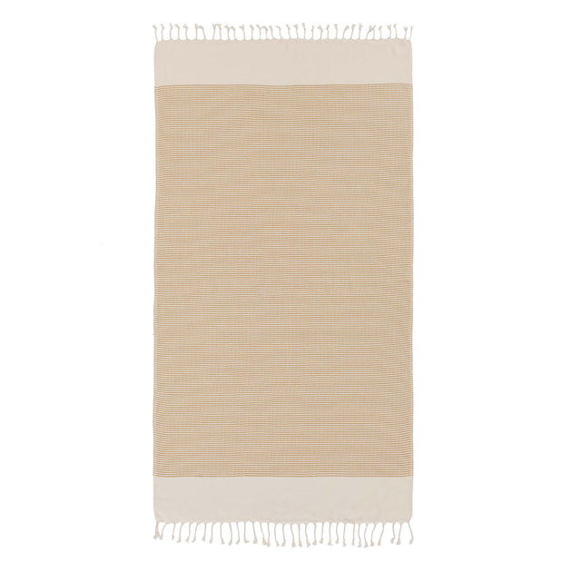 Bolu Hammam Towel in mustard & natural white | Home & Living inspiration | URBANARA