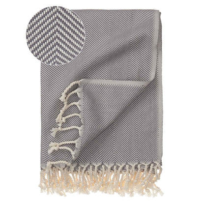 Laza Hammam Towel grey & white, 100% cotton