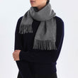 Limon scarf, grey melange, 100% baby alpaca wool