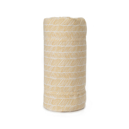 Mallur Picnic Blanket mustard & off-white, 100% cotton