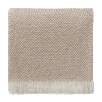 Nerva Cashmere Blanket beige & cream, 100% cashmere wool